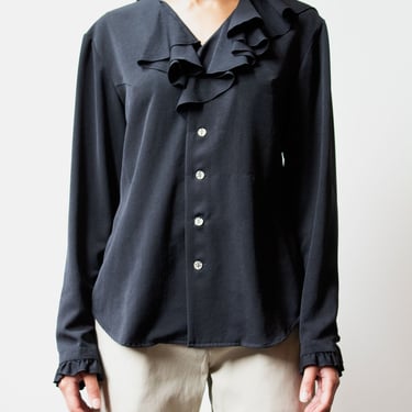 Matsuda black ruffle blouse 