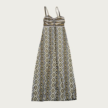 (M) 90s/Y2K Abstract Print Maxi Dress