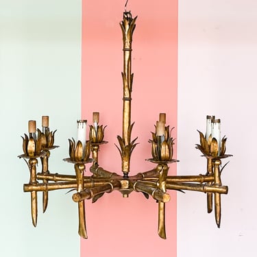 Regency Style Faux Bamboo Chandelier