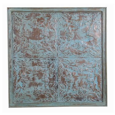 Vintage Iron Ceiling Panel with Wood Frame