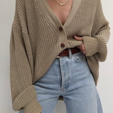 Vintage Almond Boyfriend Cardigan