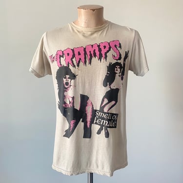Vintage 1980s Cramps Tshirt / Vintage Cramps Smell of Female Tshirt / Late 80s Cramps Tee 