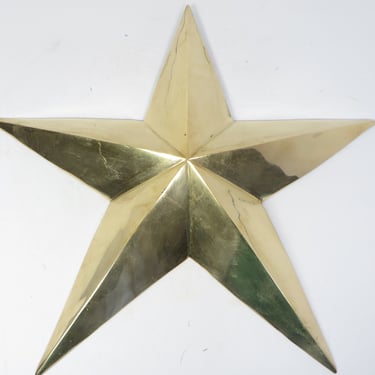 Vintage Brass Stars Set of 6 - 6 Brass Stars with Red Tassels 