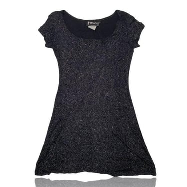 90s Sparkly Black Mini Dress // All That Jazz // Size Medium 