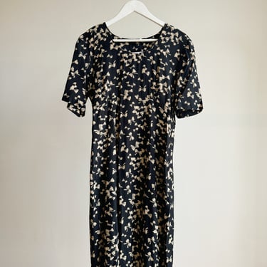 Navy + Butter Bow Maxi Dress