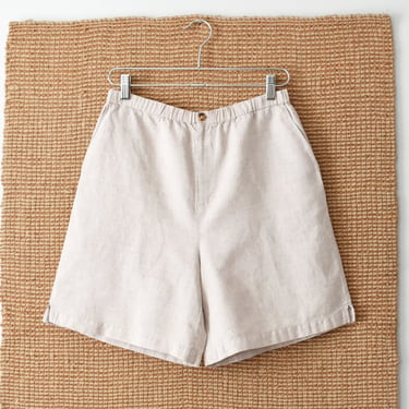 vintage natural linen cotton blend shorts 