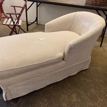 Beautiful Vintage Chaise New Linen Upholstery 