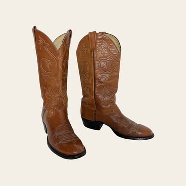 Vintage LARRY MAHAN Cowboy Boots ~ men's 8 / women's 9 1/2 ~ Western 