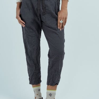 Pas de Calais Crinkle Tapered Pant - Grey Stripe