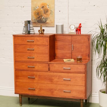 Walnut Valet Chest of Drawers