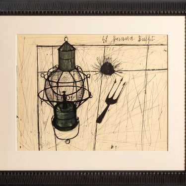 Bernard Buffet, Ourisns et Lampe a Petrole from Portfolio Douze Aquarelles, Lithograph 