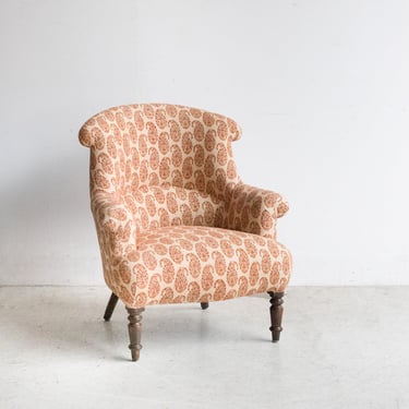 Block Print Crapaud Arm Chair | Farida Gold