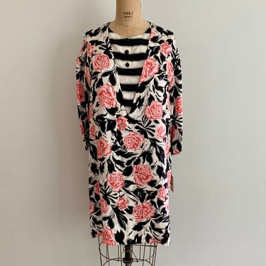 Vibrant floral silk tunic-made in Italy-size L/XL 