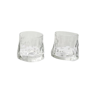 Pair of Textured Rocks Glass 