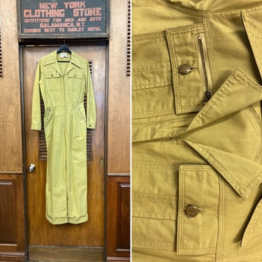 Vintage 1980’s Military Safari Style Olive Greem Jumpsuit, Vintage Jumpsuit, Military Jumpsuit, Coveralls, Vintage 1980’s, True Vintage 