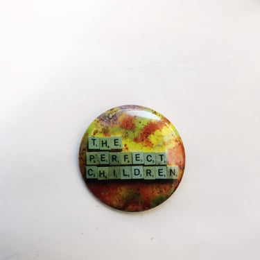 The Perfect Children Pin Vintage Small The Perfect Children Pin Back Button 1.25" Proud Mother's Pinback Badge Scrabble Letters 