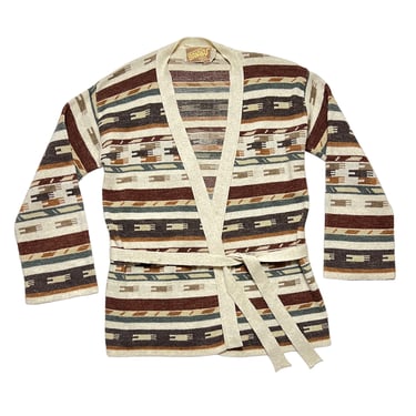 Vintage 1960s/1970s Women's Belted Cardigan ~ Size S ~ Sweater ~ Hippie / Boho 