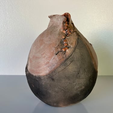 70's Mid-Century Organic Modern Art Pottery Vase, Signed 