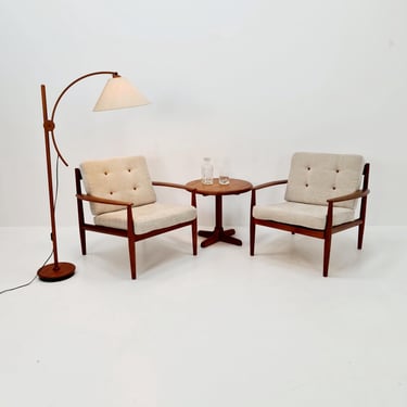 Set of 2 Mid-century Rare Danish teak lounge chair/ Easy chair by Grete Jalk For France &Son, 1960s 