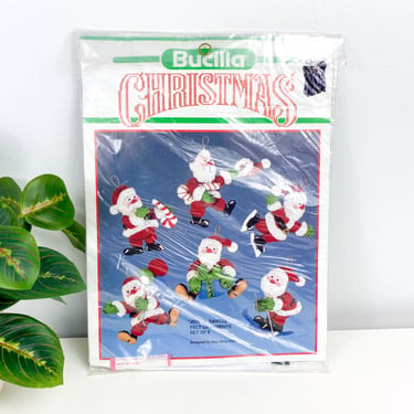 Vintage Bucilla Christmas Kit 82638, Set of 6 Jeweled 