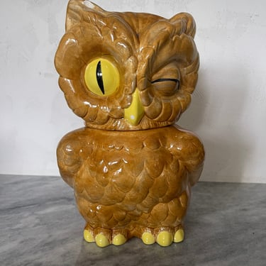 Vintage Owl Cookie Jar 
