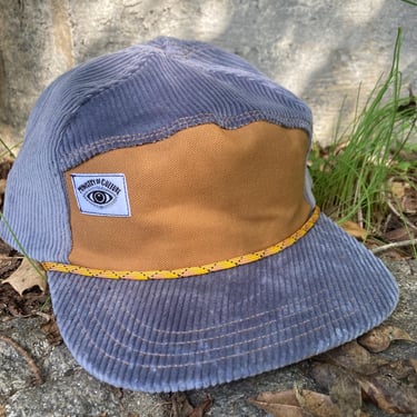 Handmade 6 Panel Hat, Triangle Front Baseball Cap, Corduroy Camp Hat, Snap Back Hat, 7 Panel Baby Blue gift for them 