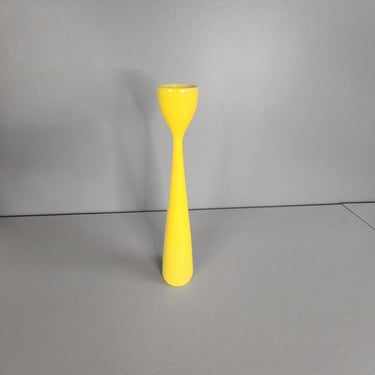Tall Yellow Danish Modern Candle Holder - 11.5
