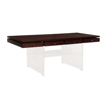Poul Nørreklit Rosewood and Lucite Executive Desk for Sigurd Hansen, Denmark, 1960s