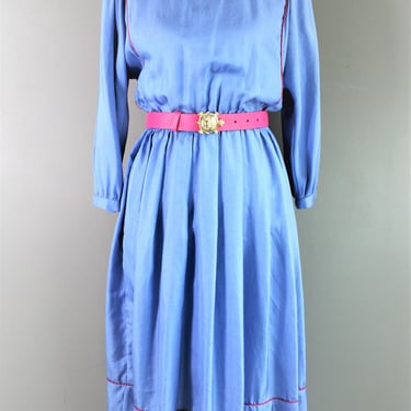 Cassarole Queen - Circa 1980's - Batwing - Elastic Waist - Day Dress - Estimated size M/L - by Joan Sparks for Daniel Barrett 