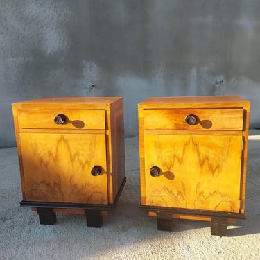 Art Deco Nightstands / PAIR /Art Deco Furniture/Art Deco/Antique Nightstands/ Vintage Nightstands/Vintage Furniture/Vintage Nightstands/30's 