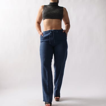 90s Tie Front Linen Pants - W29