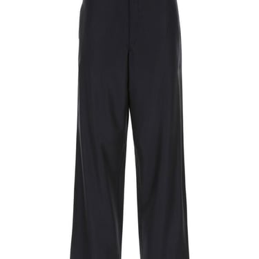 Prada Men Midnight Blue Wool Wide-Leg Pant