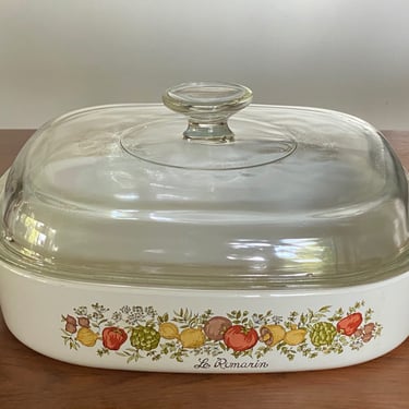 Vintage Corning Ware Spice of Life Le Romarin Casserole Pan With Lid 