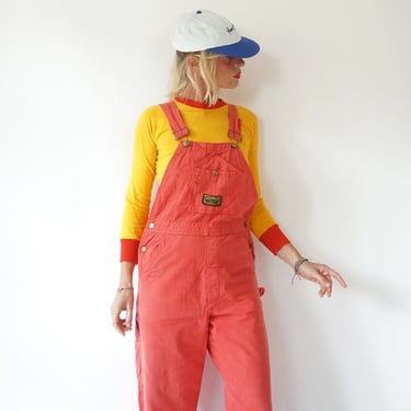 Vintage Red Washington Dee Cee Overalls 29"W | Red Cotton Blend V Back Carpenter Dungarees | Painter Overalls | Bib Overalls 