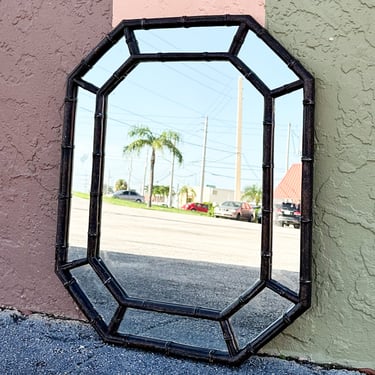 Faux Bamboo Octagon Mirror