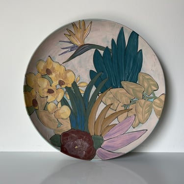 Diana Larens " Tropicals " Hand Painted Art Pottery Plate 