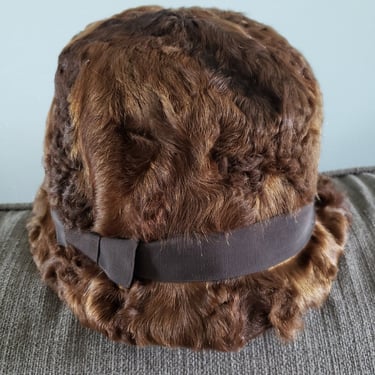vintage Shearling Fur Bucket hat size Medium  Winter Hats fur accessories Unisex hats 