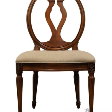 ETHAN ALLEN Maison Margaux Contemporary Traditional Round Back Dining Side Chair - 253 English Toffee Finish 