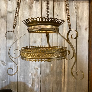 Vintage Hanging Oil Lamp Frame