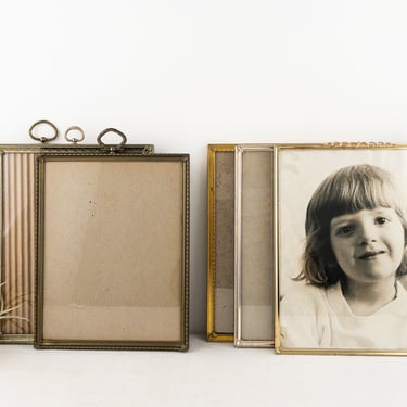 Vintage Gold and Silver Metal Photo Frames, 8 x 10 inch and 7.5 x 9.5 inch Vintage Picture Frames, Sold Separately 