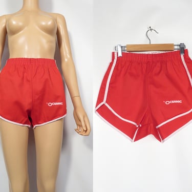 Vintage 70s Bright Red S.S. Oceanic Gym Shorts 