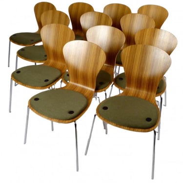 Set of 12 Knoll Zebra Wood 