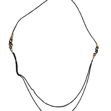 Alexis Bittar - Black Chain Necklace w/ Gold Detail