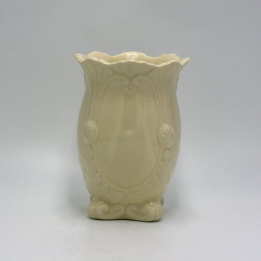 vintage embossed ivory vase 