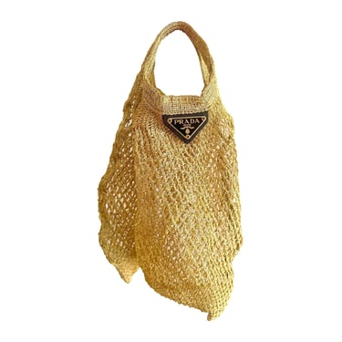 Prada Gold Woven Market Bag