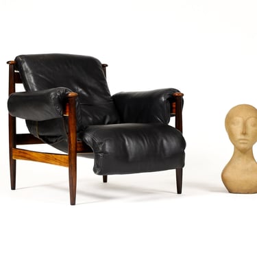 Danish Modern / Mid Century ‘Amiral’ Lounge Chair — Eric Merthen for IRE Möbel AB — Rosewood + Black Leather 