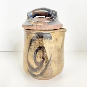 Vintage Signed Russell Ceramic Creamer / Pitcher / Vase Organic Studio Pottery