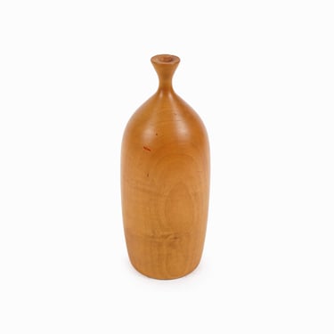 1980 George Biersdorf Wooden Vase Hardwood Hand Turned Mid Century Modern 