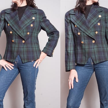 Vintage 1980's/1990's | Wool | Plaid | Blazer | Jacket | M 