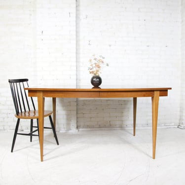 Vintage MCM cherry wood 58" "surfboard" dining table by Broyhill Furniture | Free delivery only in NYC and Hudson Valley areas 